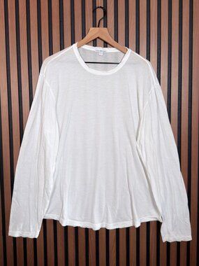 James Perse t Shirt 5 / 2XL Mens White Long Sleeve Crewneck Tee